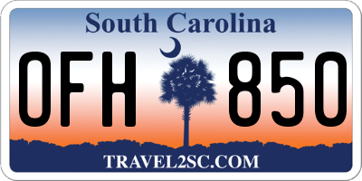 SC license plate OFH850