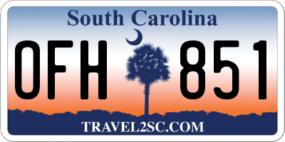 SC license plate OFH851
