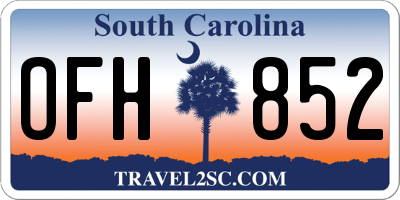 SC license plate OFH852