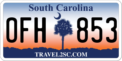 SC license plate OFH853