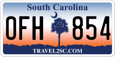 SC license plate OFH854