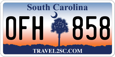 SC license plate OFH858