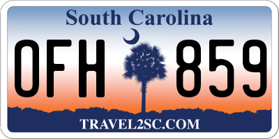 SC license plate OFH859