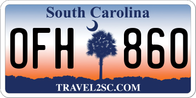 SC license plate OFH860