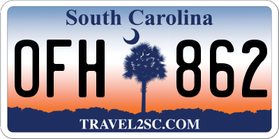SC license plate OFH862