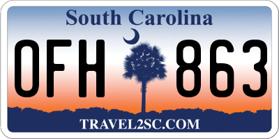 SC license plate OFH863