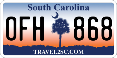 SC license plate OFH868