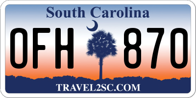 SC license plate OFH870