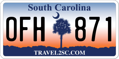 SC license plate OFH871
