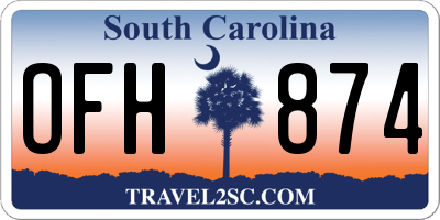 SC license plate OFH874