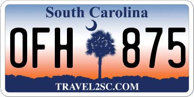 SC license plate OFH875