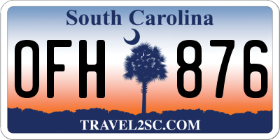 SC license plate OFH876