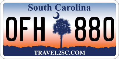 SC license plate OFH880