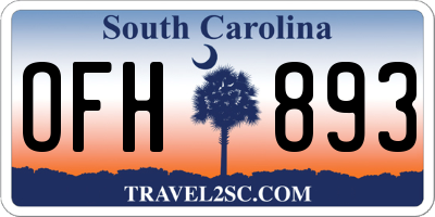 SC license plate OFH893