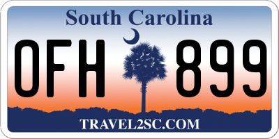 SC license plate OFH899