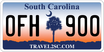 SC license plate OFH900