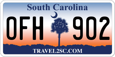 SC license plate OFH902