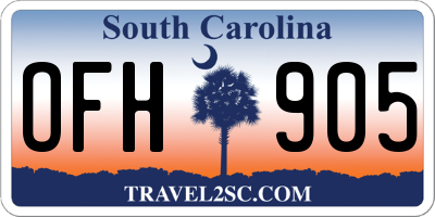 SC license plate OFH905