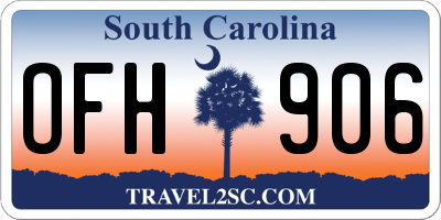 SC license plate OFH906