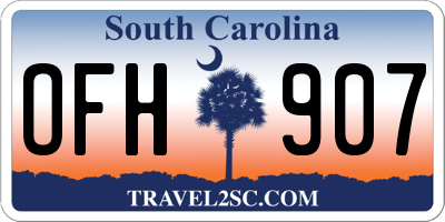 SC license plate OFH907