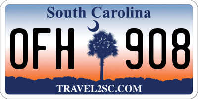 SC license plate OFH908