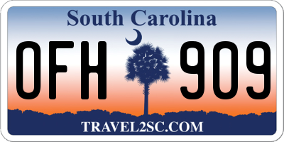 SC license plate OFH909