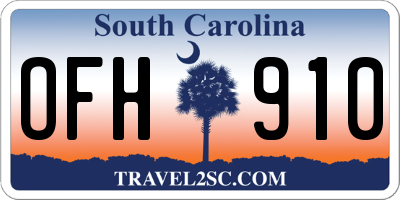 SC license plate OFH910