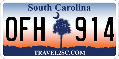 SC license plate OFH914