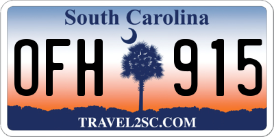SC license plate OFH915