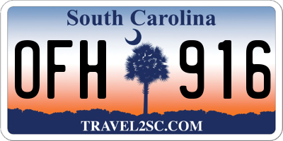 SC license plate OFH916