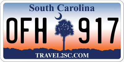 SC license plate OFH917