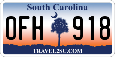 SC license plate OFH918