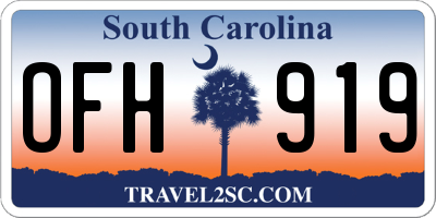 SC license plate OFH919