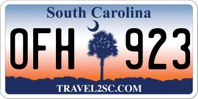 SC license plate OFH923