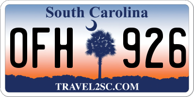 SC license plate OFH926