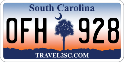 SC license plate OFH928