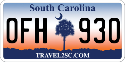 SC license plate OFH930