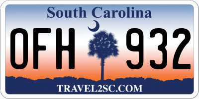 SC license plate OFH932