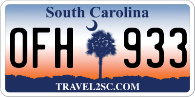 SC license plate OFH933