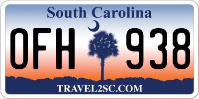 SC license plate OFH938