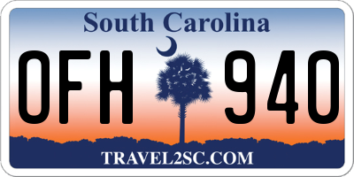 SC license plate OFH940