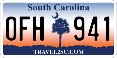 SC license plate OFH941