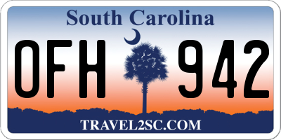 SC license plate OFH942