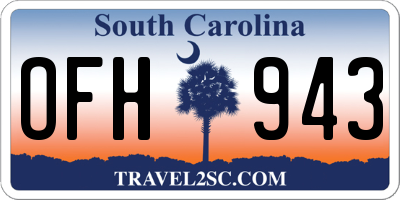 SC license plate OFH943