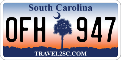 SC license plate OFH947