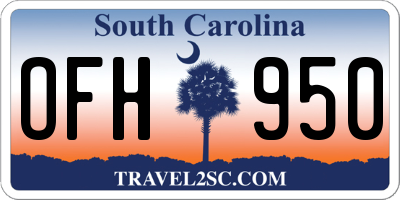 SC license plate OFH950