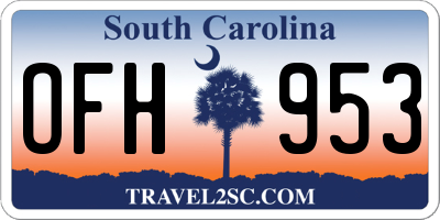 SC license plate OFH953