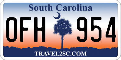 SC license plate OFH954