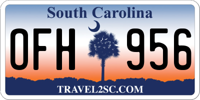 SC license plate OFH956