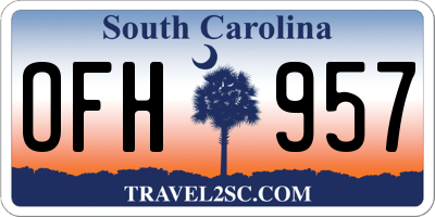 SC license plate OFH957
